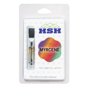 HSH’s Myrcene Vape Cartridge is specially formulated with a distillate mixed with a single myrcene terpene, known for its Indica-like pain alleviation and sedative effects. This oil is a vibrant coppery color with nice clarity and the flavor is a complex and satisfying blend of traditional herbal-pine with hints of sweetness and fruit. 77% average THC level is substantial, but the effects of this vape are not too heavy or heady. Mental effects are moderate and limited to a pleasant happiness that is not intoxicating. The Indica asserts itself as the high settles into the body, with a soothing gravity that calms stress and washes away pain. Potential for couch lock is moderate and the tug toward sleep is gentle, yet persistent. This vape is best enjoyed at night and is well suited for use fighting symptoms of stress, anxiety, depression, pain, fatigue, and insomnia. Cultivator: HSH Flavor: Pine, herbal, sweet, fruity Effects: Relaxation, happiness, analgesic, sedative Activities: Recreation, socializing, sleep Medical Conditions: Stress, anxiety, depression, mood swings, pain, headaches, arthritis, inflammation, fatigue, insomnia Related products