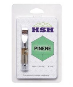 HSH’s Pinene Cartridge delivers a custom formula designed for maximum pinene benefits. This oil is very light and clear, with superb purity. As you might expect from the terpene profile, the flavor has a strong taste of pine, with floral hints throughout. The 75-80% average THC level and focused terpene profile create a very targeted effect: Pinene is associated with a mellow euphoric high that is energizing and oriented toward creativity. Body effects include an anti-inflammatory component. This is a suitable daytime vape that works well for relaxation and relief from symptoms of stress, depression, and fatigue. Dominate Terpenes: Pinene Flavor: Piney, floral Effects: Relaxation, happiness, euphoria, energy boost, creativity boost Activities: Recreation, socialization, moderate work or physical activity, creative projects Medical Conditions: Depression, stress, fatigue, inflammation